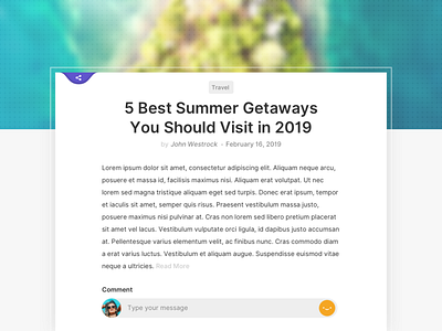 Daily UI - 035 Blog Post