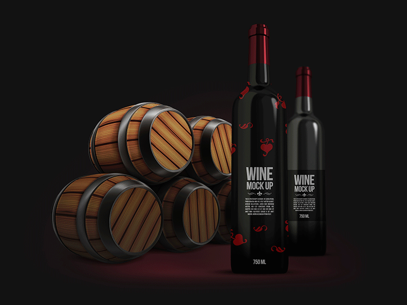 Wine Mockup bottle design cask grapes label design mockup mockup template product mockup red wine splash wine bottle wine cask wine mockup