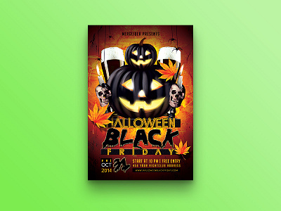 Halloween Black Friday Flyer beer candle flyer halloween horror invite night poster pumpkin skull spider template