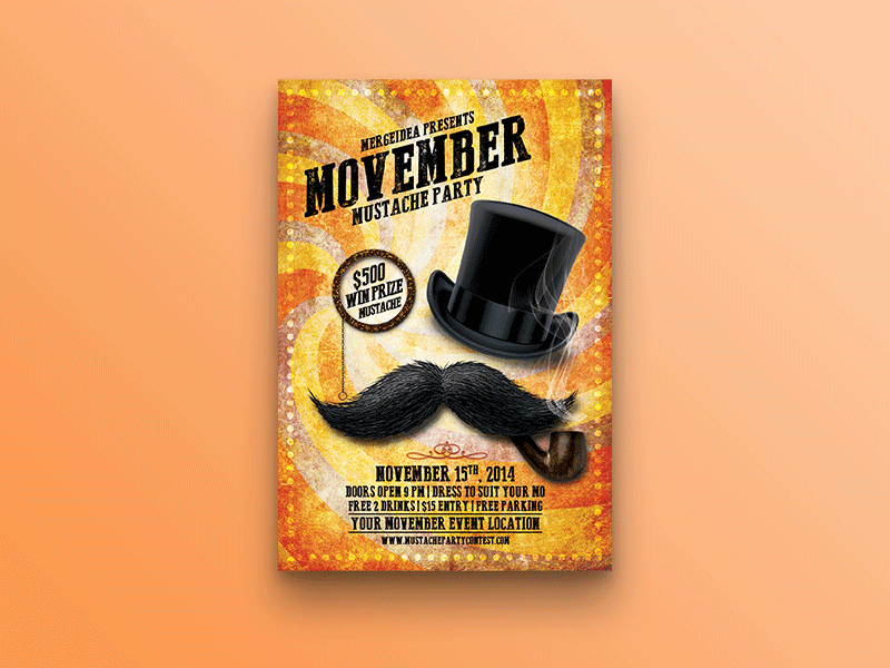 Movember Mustache Party Flyer