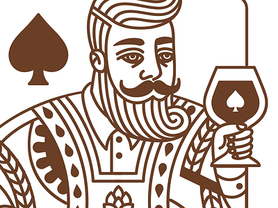 King of Spades beard beer cards craft deck illustration playing