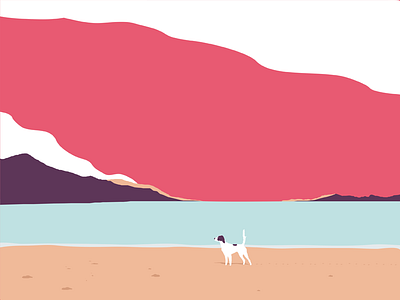 A Day at the Beach beach dog illustrator ireland