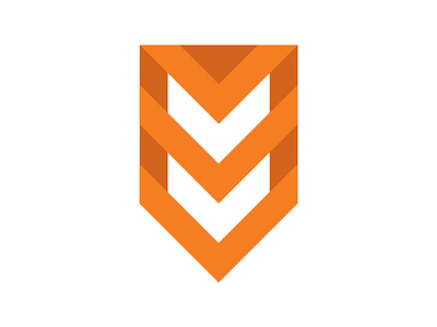 Logomark arrow branding logo logomark neuromuscular therapy orange shield
