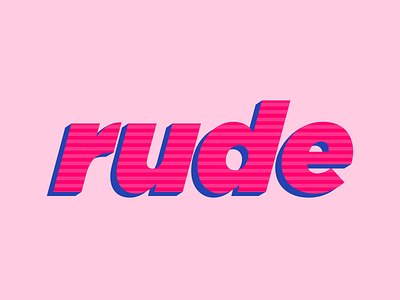 Rude design gotham illustrator logo logodesign logotype pink pink logo rude vector