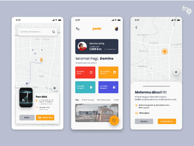 Redesign Exploration - Motorbike Tracking Apps application design figma interface ui uiux ux