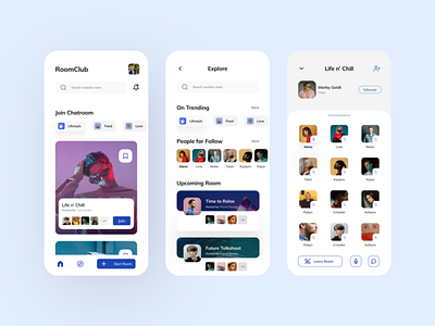 Room Club Chat App app chat chat app chatting figma ui uiux