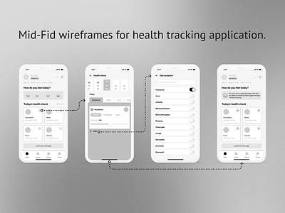 Health Tracking App Wireframes