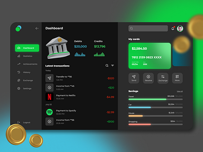 Banking Dashboard design ui uidesign ux ux ui web