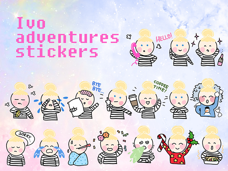 Hello! It's me! :) imessage ivo stickerspack emoji illustration appstore ios stickers