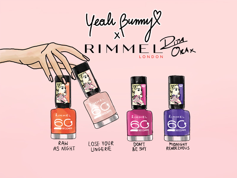 Exclusive collaboration. Yeah Bunny x RIMMEL pink pattern fashion cosmetics yeahbunny rimmel collaboration drawing illustration