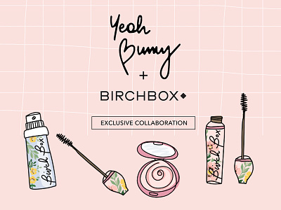 Exclusive collaboration. Yeah Bunny x BIRCHBOX birchbox collaboration cosmetics drawing fashion illustration pattern pink yeahbunny