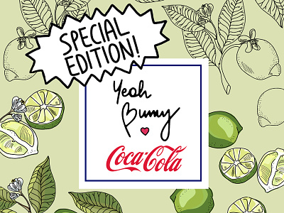Exclusive collaboration. Yeah Bunny x COCA COLA cocacola collaboration cosmetics drawing fashion flowers fruits illustration limited pattern pink yeahbunny