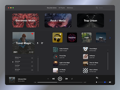 UI Music Player for Mac app appmusic branding design mac music ui ux