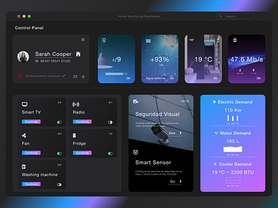 UI Home Monitoring Dashboard for Mac app design home monitoring dashboard mac ui ux