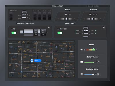 Car Interface UI app car car interface design ui ux