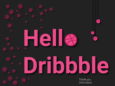 Hello Dribbble adobe illustrator debut design graphic design hello dribbble shot thank you typography