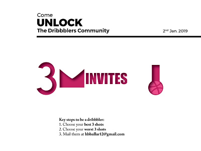 2019 Dribbble Invites for fresh talent adobe illustrator concept design dribbble graphic design illustration illustrator invite typography vector