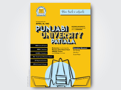 Campus Poster adobe illustrator branding campus design graphic design illustration patiala poster pride print design punjabi university typography vector