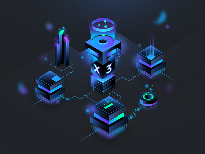 Tron Crypto Smart Contract Isometric Illustration art blockchain crypto crypto design cryptocurrency desktop drawing exchange finance fintech gradient illustration illustrator isometric mining roobinium smart contract trading user interface web