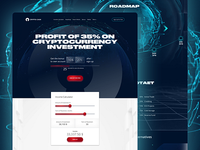 Crypto Investment Landing Page bitcoin blockchain cryptocurrency dashboard design ico interface product tokens ui ux web