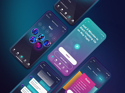 Voice Social Network Mobile App app blockchain crypto cryptocurrency cyberpunk design interface market messages mobile network product social ui ux voice
