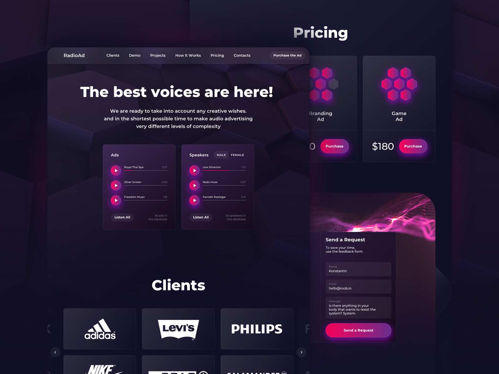 Radio Ad Landing Page Design by vino_costa for Roobinium on Dribbble