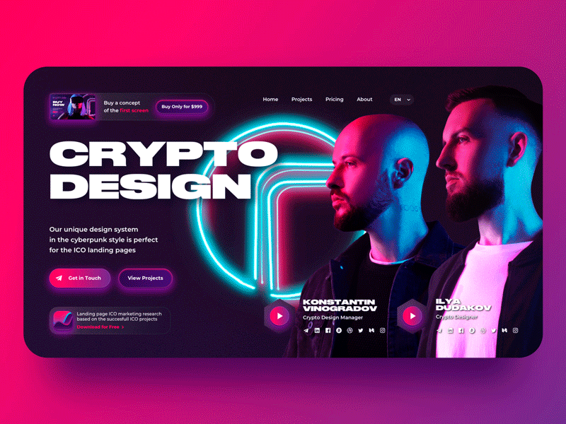 Cryptocurrency Landing Pages and Blockchain Interfaces Design