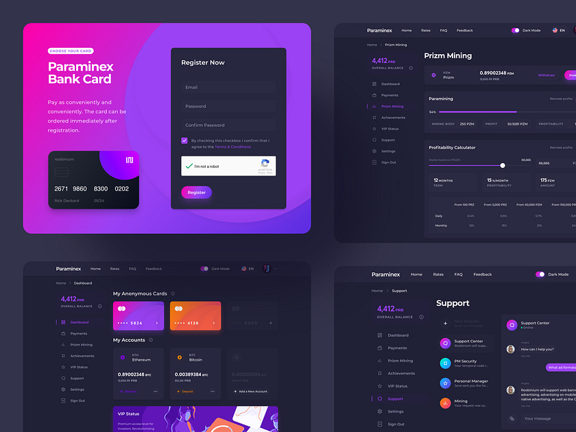 Paramining Landing Page & Dashboard UI Map by vino_costa for Roobinium ...