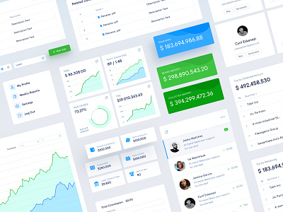 LenderStream | Crowd-funding platform assets blue chartt clean crowdfunding crypto dashboard data database finance fintech graphs green minimal tables top ui kit ux white whitespace