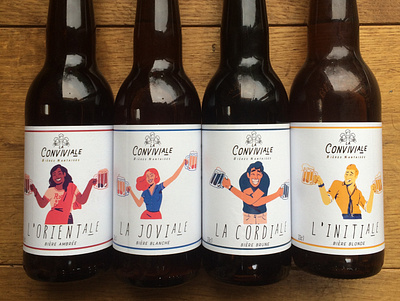 La Conviviale Labels & logo beer brand brand design colorful conviviale friendly illustration labels logo