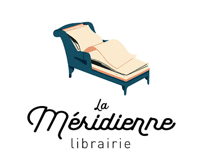la Meridienne LOGO book book shop book store couch logo logo design meridienne page pages sun deck