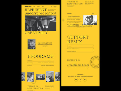 Website Design Concept - The Remix Project branding branding design graphic design landing page logodesign portfolio typography ui ux web design