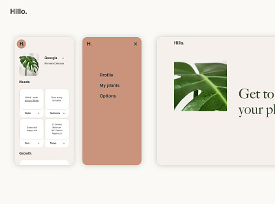Hillo. app app design application application ui design minimal plant plants ui uidesign uiux ux design website