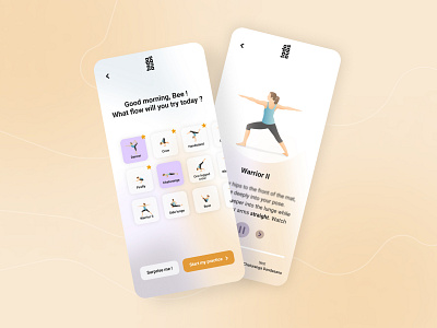 Yoga mobile app concept