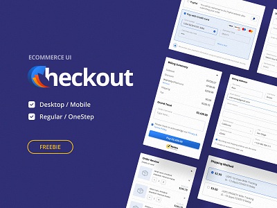 Freebie Checkout UI Kit checkout ecommerce figma funnel kit one step checkout product page store ui webstore