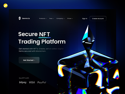 Gemm.io NFT Web-site 3d clean crypto cryptocurrency landing page nft nfts token ui ui design ux website
