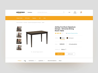 Amazon Redesign Concept amazon animation orange product page responsive design website