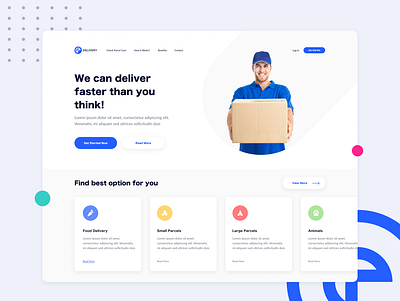 Delivery Service delivery ecommerce figma minimal style ui website webstore