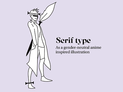 Serif typeface but as a character. anime anime illustration australia branding character design design illustration typography