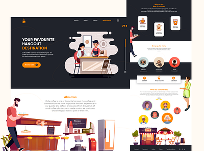 Website-Landing Page cafe coffeeshoplandingpage design landing page ui uidesign uiux ux website