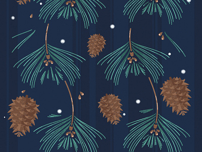 Pines blue design green illustration pine pine needles pinecone vector winter