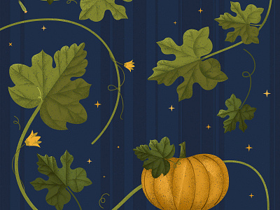 October blue design green halloween illustration leaves orange plants pumpkin vector