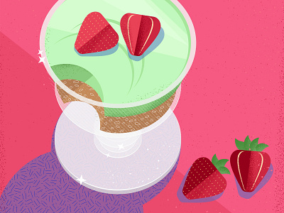 Still here still life [46] bright design dessert food and drink ice cream illustration pink strawberry summer texture vector