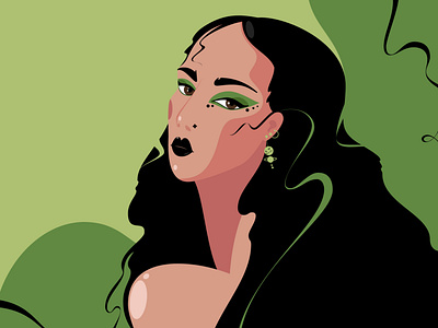 Green design girl green illustration vector woman