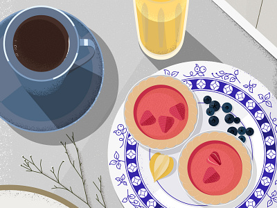 Still Here Still Life [65] blue breakfast design food foodie illustration meal tasty vector yummy