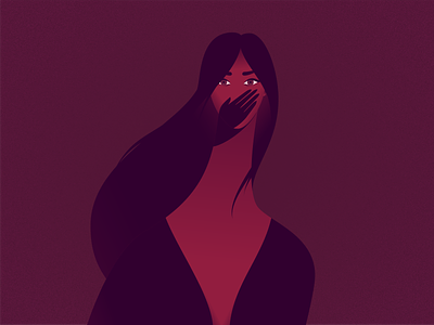 Silentium! design girl hand illustration red silence speech vector woman