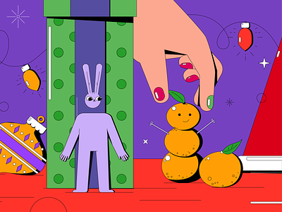 Happy New Year | pt.2 bunny character christmas design holiday season holidays illustration new year rabbit vector