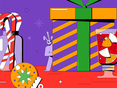 Happy New Year | pt.1 bunny character design christmas design holidays illustration new year rabbit vector