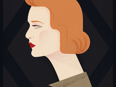 Scully art deco dana scully design girl illustration poster the x files tv series poster vector woman