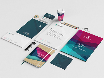 Softray Solutions Company Branding badge branding brochure business card coffee cup colorful envelope graphic design illustrator indesign letterhead notebook photoshop print with love